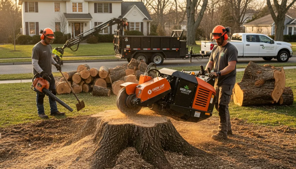 Professional stump removal service in Pittsburgh, PA by Chop Chop Tree on residential property