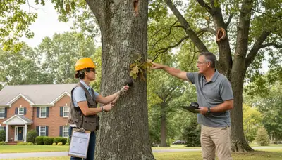 Certified arborist performing tree health assessment for Glenshaw homeowners near Pittsburgh, PA