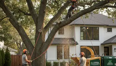 Arborist performing expert tree pruning in Pittsburgh, PA for healthy, well-shaped residential trees
