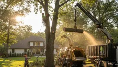 Arborists performing professional tree removal service in Pittsburgh, PA