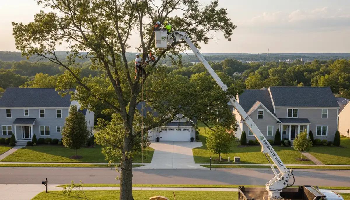 Professional tree removal service in Pittsburgh PA safely cutting and clearing residential trees