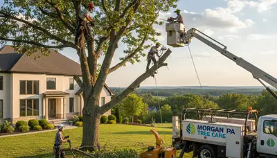 Professional tree removal service in Pittsburgh PA clearing residential property safely