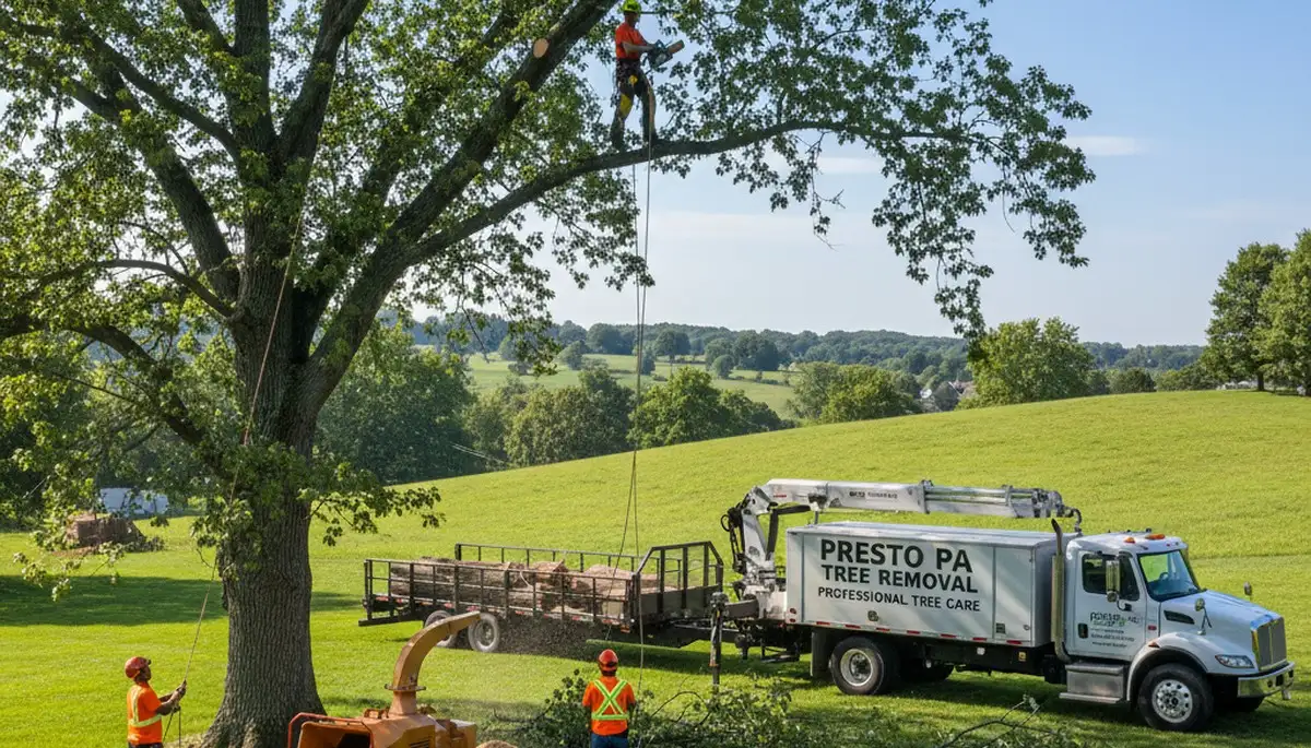 Professional tree removal service crew working in Pittsburgh, PA