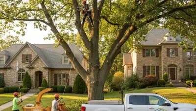 Professional tree removal service in Pittsburgh PA safely cutting hazardous trees
